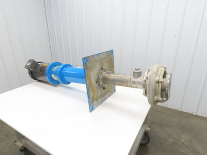 Sanwa Type VM Stainless Centrifugal Pump 1.5x2" Flanged 5Hp 3450 RPM 460V 3PH