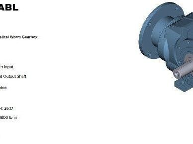 Radicon C082114.BABL Helical Worm Gearbox 13.61 Reducer 128rpm 25Hp 254/256TC RH