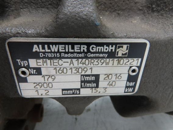 Allweiler EMTEC-A140R39W110221 Three Screw Coolant Pump 179 L/Min 580 PSI