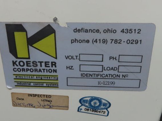 Koester K-12199 High Voltage Splice Box 15kv 0/1 Awg JIC Electrical Enclosure