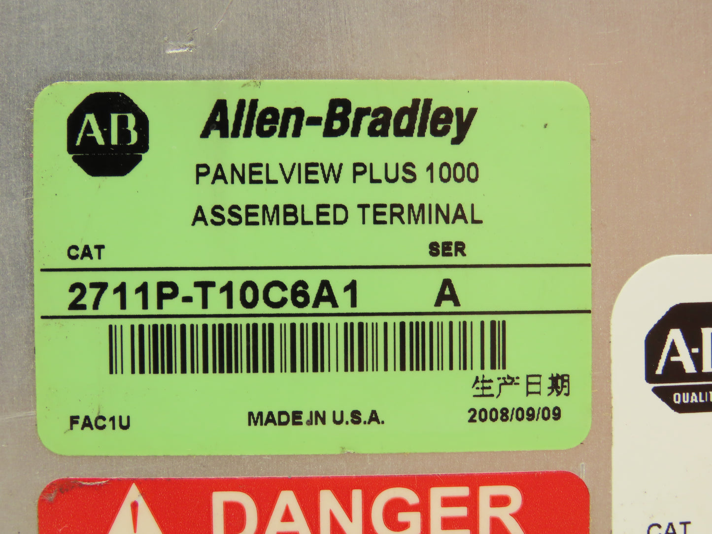 Allen Bradley 2711P-T10C6A1 HMI PanelView Plus 1000 Operator Control Panel Ser A