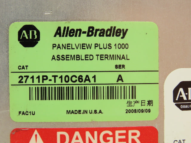 Allen Bradley 2711P-T10C6A1 HMI PanelView Plus 1000 Operator Control Panel Ser A