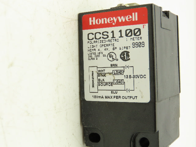 Honeywell CCS1100 Photoelectric Switch 1 Meter Polarized Retro Lot of 3