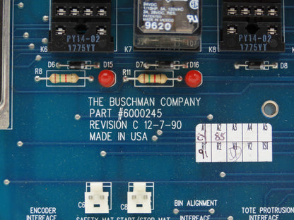 Buschman 6000245 Rev C 12-7-90 Conveyer Control Board