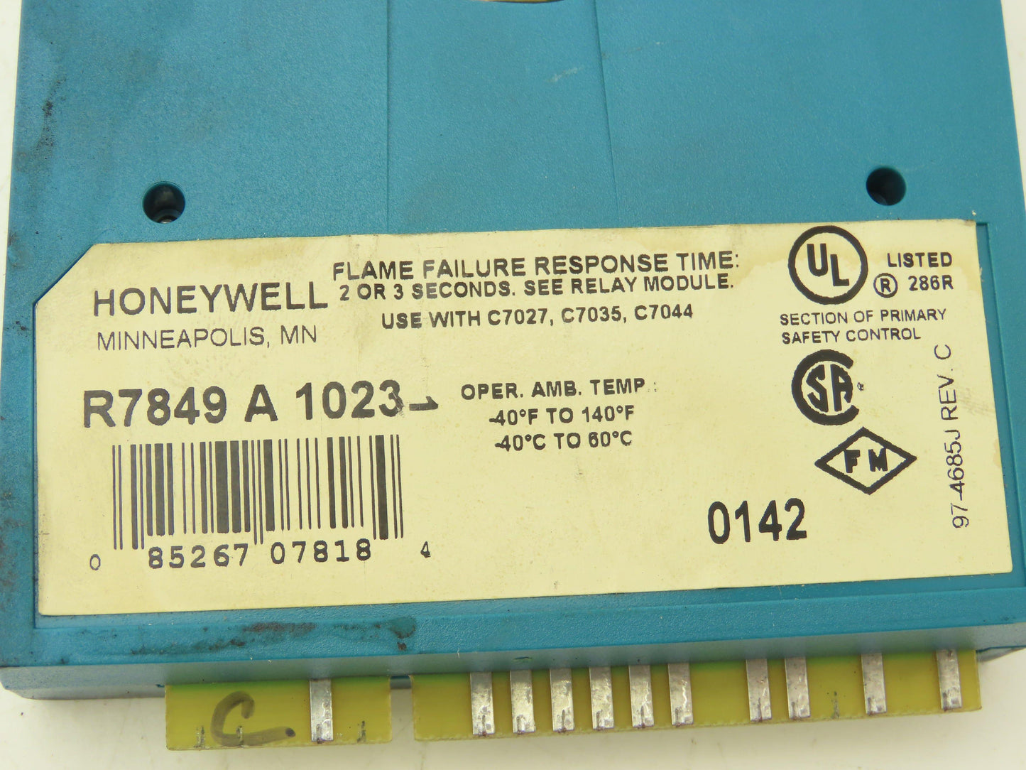 Honeywell R7849A1023 Ultraviolet UV Flame Amplifier for 7800 Series