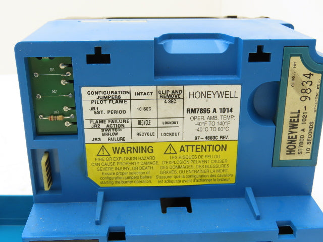 Honeywell RM7895 A 1014 Burner Control Purge Timer 10 Seconds Rev G