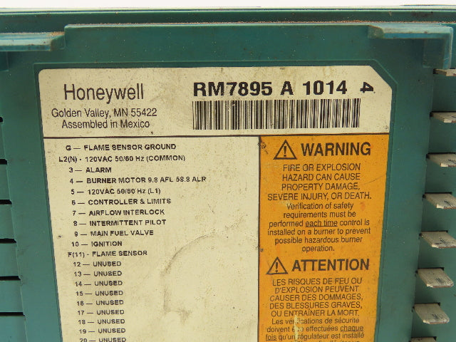 Honeywell RM7895 A 1014 Burner Control Purge Timer 2 Seconds Rev D