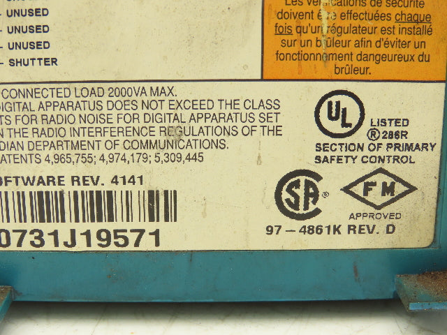 Honeywell RM7895 A 1014 Burner Control Purge Timer 2 Seconds Rev D