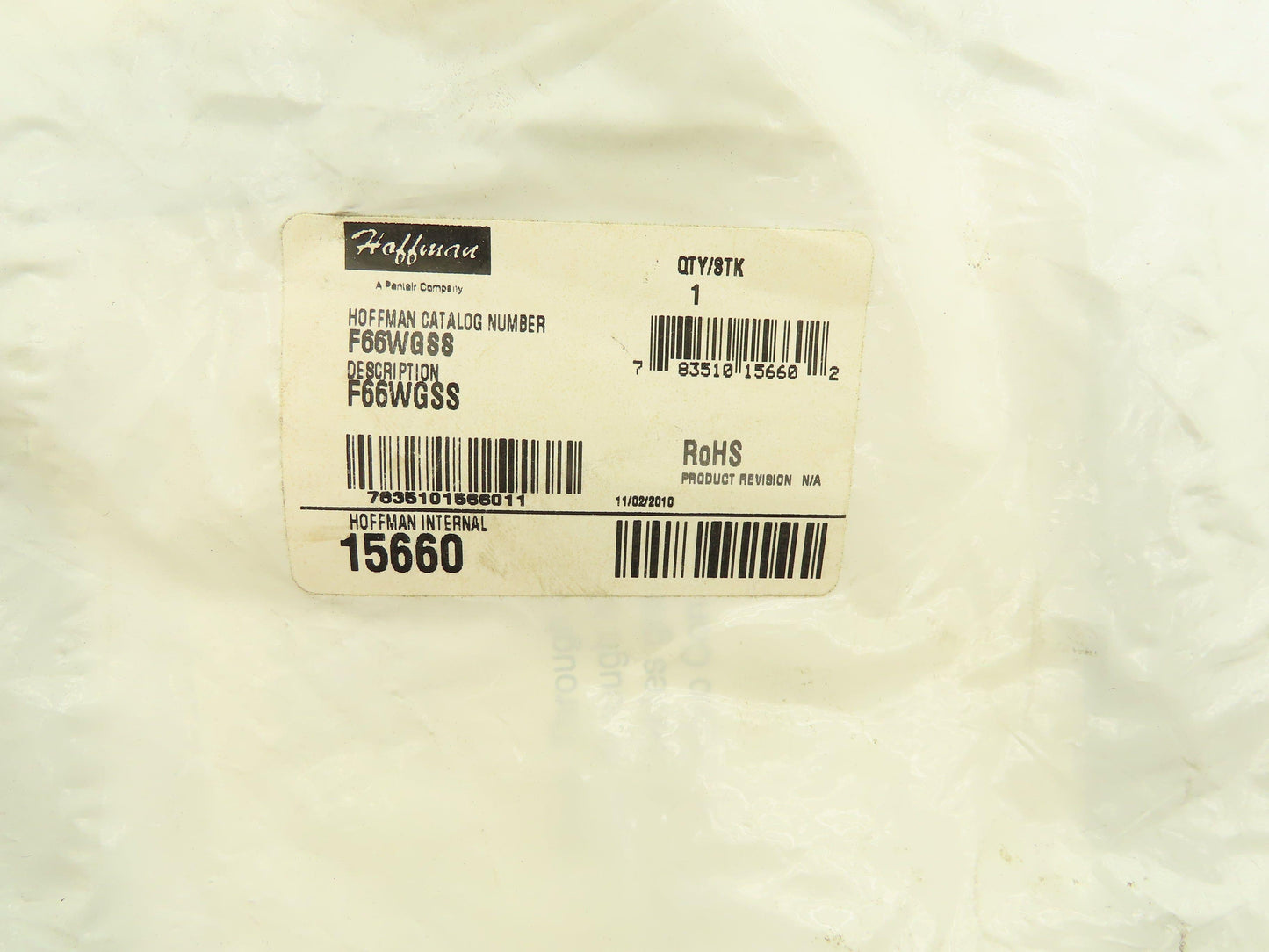 Hoffman F66WGSS Wireway Gasket Kit 6" x 6" Stainless Steel Bolts Lot of 4