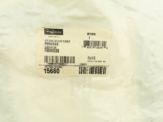 Hoffman F66WGSS Wireway Gasket Kit 6" x 6" Stainless Steel Bolts Lot of 4