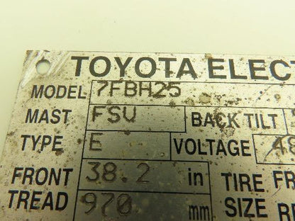 Toyota 7FBH25 Electric Forklift Pedals Lot of 2