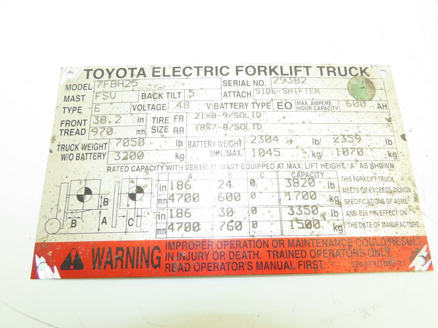 Denso TCP-031-P | 06K9465 Hydraulic Pump Motor Toyota 7FBH25 Electric Forklift