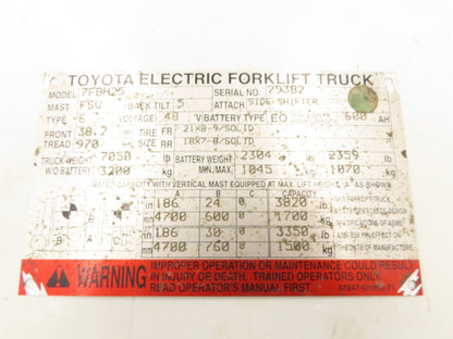 Toyota 24110-23153-71 7FBH25 Electric Forklift 48V DC Motor Drive