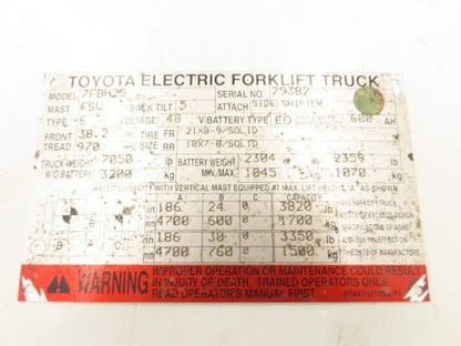 Toyota 24110-23153-71 7FBH25 Electric Forklift 48V DC Motor Drive