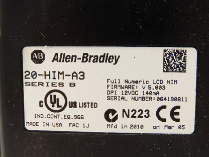 Allen Bradley 20AD3P4A0AYNNNC0 PowerFlex 70 Variable AC Drive VFD 2Hp 480V 3Ph