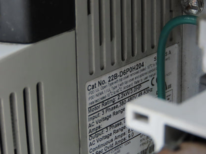 Allen Bradley 22B-D6P0H204 PowerFlex 40 VFD 3Hp 480V 3Ph Enclosure Heatsink Fuse