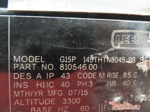 Leeson 810546.00 Vector Inverter Duty Motor 2Hp 1750 RPM 230/460V 3PH 145TC TENV