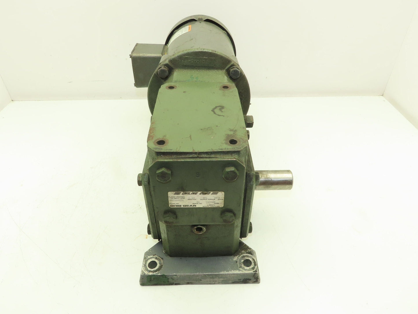 Baldor Ohio Gear Uniline 2000 Gearmotor 30:1 Reducer 58 RPM .5Hp 230/460V 56C LH