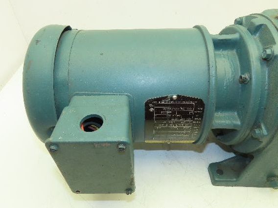 Baldor Inline Gearmotor 20:1 Reducer 55 RPM 1/4Hp 230/460V 56YZ