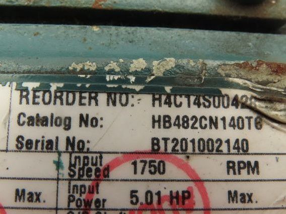 Baldor Quantis HB482CN140TC Inline Helical Reducer 4.28 Gearbox 410rpm 5Hp 140TC