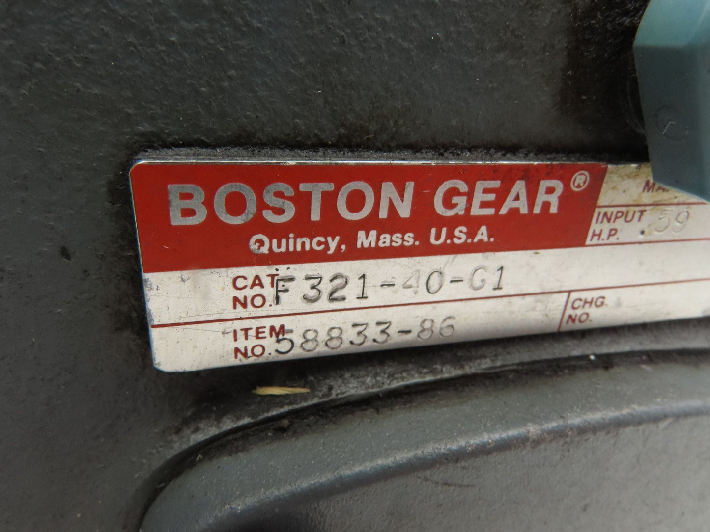 Boston Gear Reliance Gearmotor 40:1 Reducer 43 RPM .75Hp 230/460V 3PH 56C LH