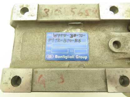 Bonfiglioli W75U-30-10-P112-B14-B6 Worm Gearbox 10:1 Reducer 175rpm Hollow Shaft