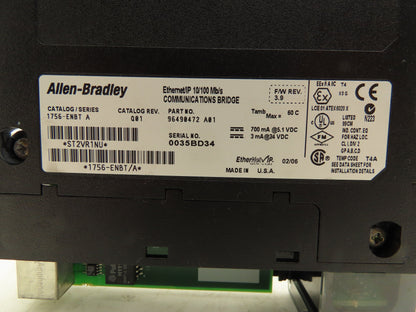 Allen Bradley 1756-ENBT Ethernet/IP Communication Bridge SerA FW3.9 *Broken Door