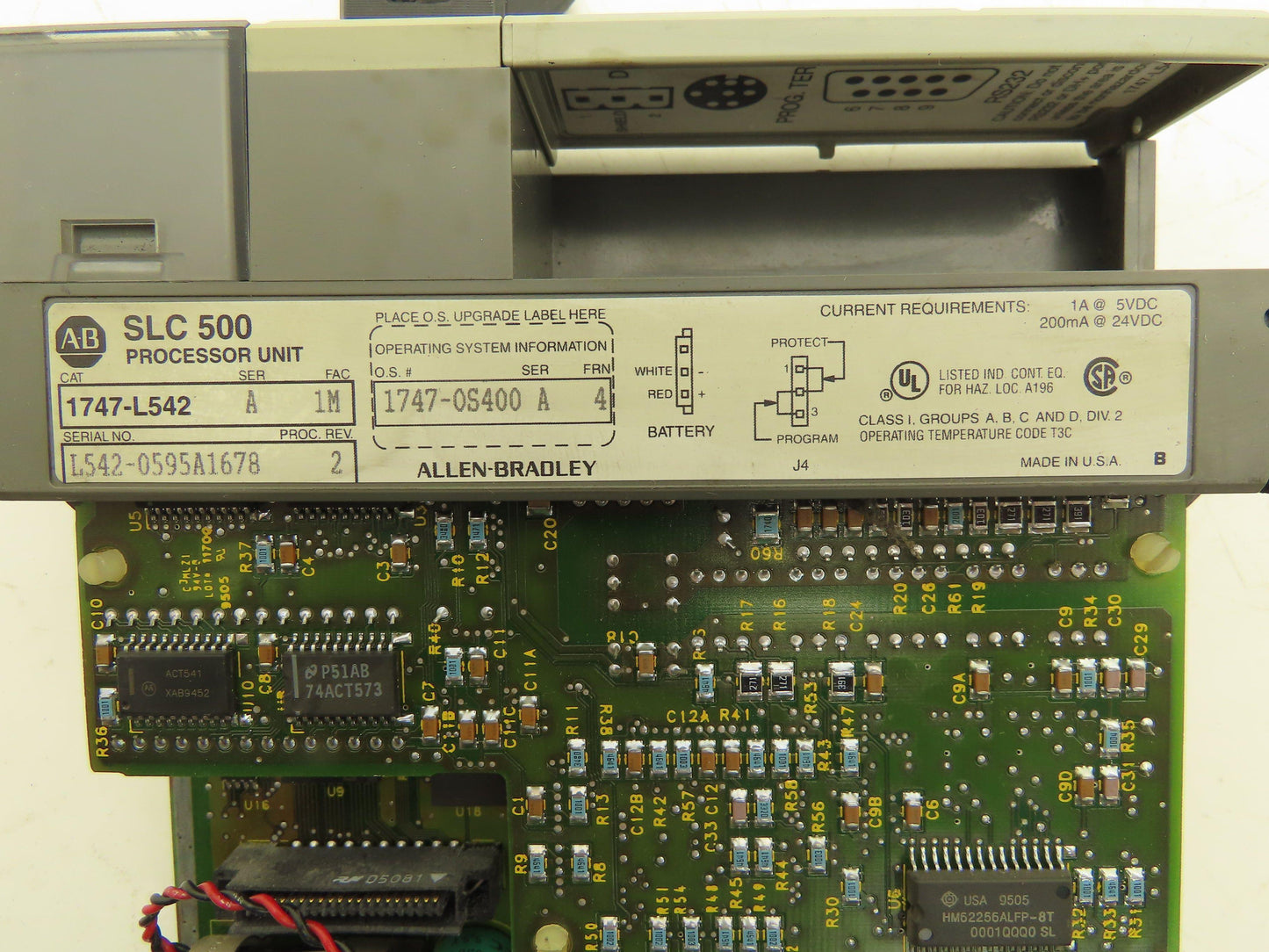 Allen Bradley 1747-L542 SLC 500 Processor Unit CPU Ser A 1M OS Ser A FRN 4