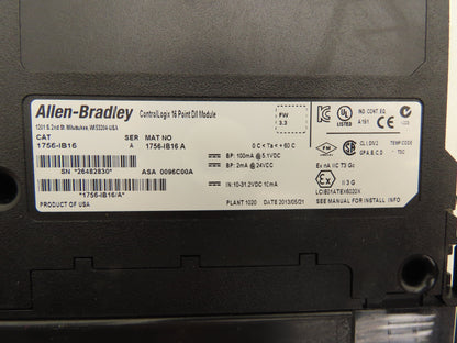 Allen Bradley 1756-IB16 ControlLogix 16 Point DC Input Ser A FW 3.3 Lot of 5