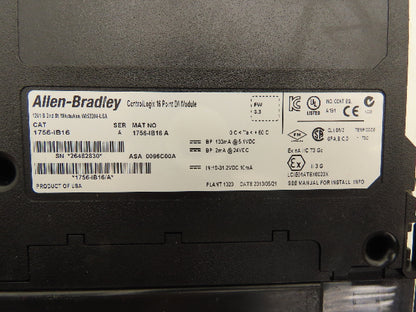 Allen Bradley 1756-IB16 ControlLogix 16 Point DC Input Ser A FW 3.3 Lot of 5