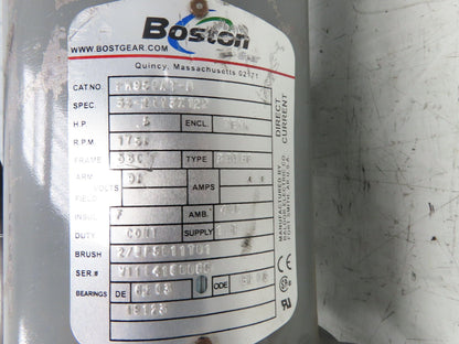 Boston Gear PM950AT-B  DC Gear Motor 90V .5HP 30:1 Reducer 58 RPM 56C RH