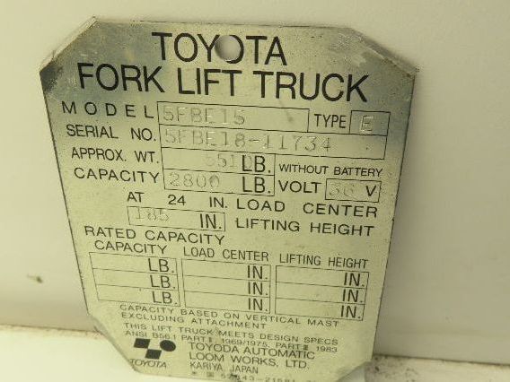 Toyota 5FBE15 Hydraulic Steering Rack Assembly Sensor