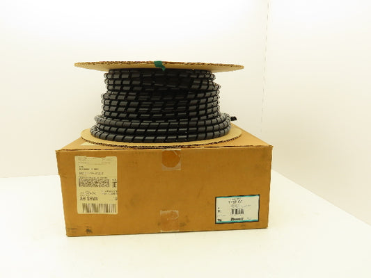 Panduit T75F-C0 Spiral Wrap Cable Sleeve Tubing 3/4"x 100' Black Polyethylene