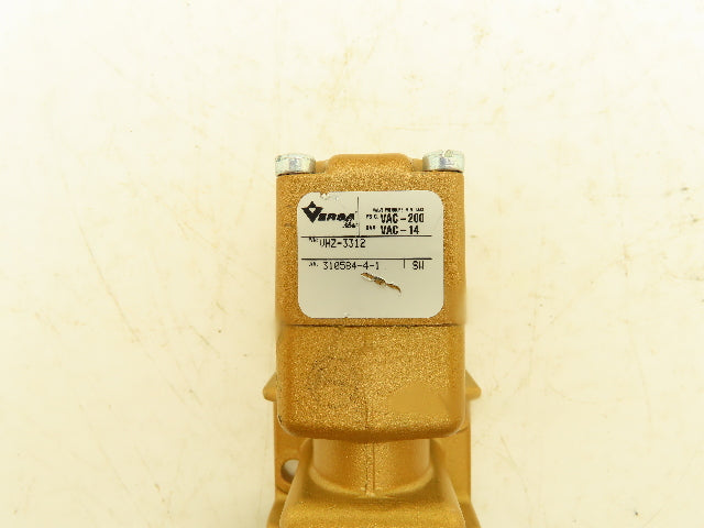 Versa VZH-3312 Pneumatic 2-Position Manual Valve Vacuum-200 PSI