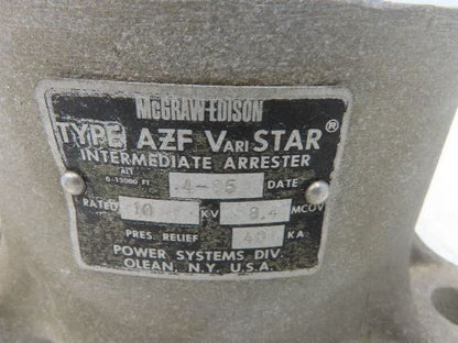 McGraw Edison AZF Vari-Star Intermediate Surge Arrester 10kV 8.4mcov Porcelain