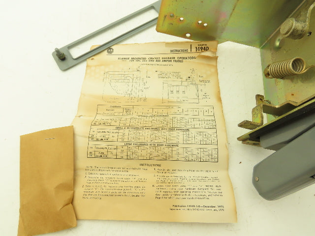 Allen Bradley 1494D-N2 Circuit Breaker Operator Mechanism Disconnect Handle