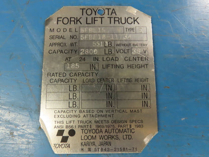 Toyota 5FBE15 Steering Wheel Column Assembly Controls Button Tilt