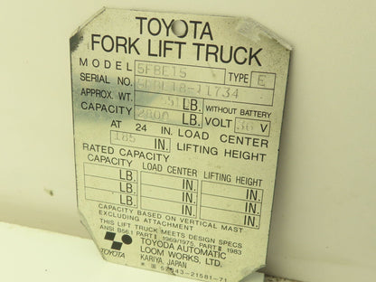 Denso 57510-13300-71 | 198500 Throttle Position Sensor Toyota 5FBE15 Forklift