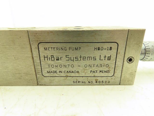 Hibar Systems HBD-1B Metering Pump