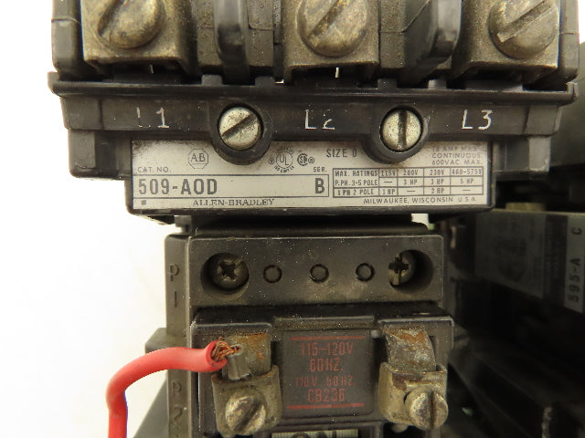 Allen Bradley 509-BOD 509-AOD Starter Overload Relay 120V Coil 600V Lot of 3