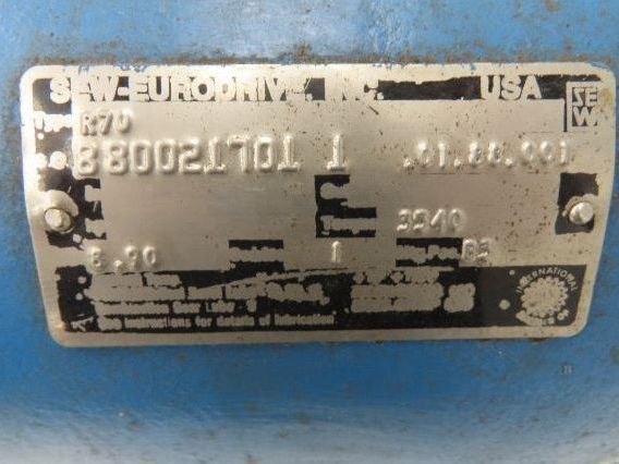 Sew Eurodrive R70 Inline Helical Gearbox 8.9:1 Reducer Foot Mount 3540 In-Lb