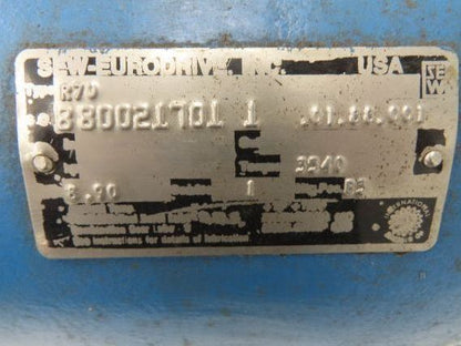 Sew Eurodrive R70 Inline Helical Gearbox 8.9:1 Reducer Foot Mount 3540 In-Lb