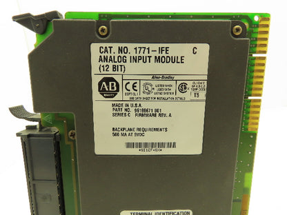 Allen Bradley 1771-IFE Analog Input Module 12 Bit Ser C F/W Rev A