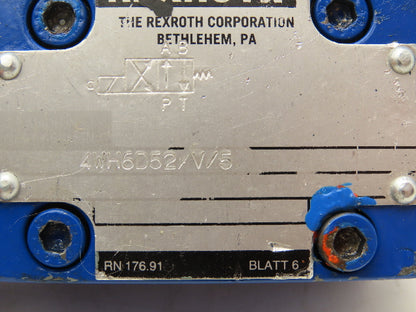 Rexroth 4WH6D52/V/5 Hydraulic Directional Flow Control 2-Pos Spool Valve