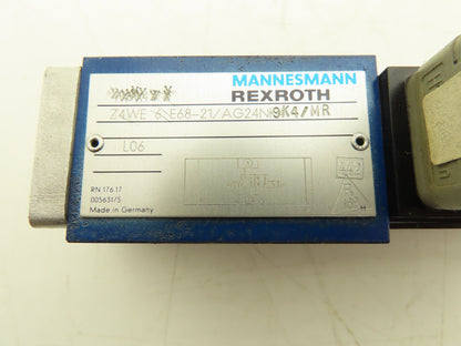 Rexroth Z4WE 6 E68-21/AG24N9K4/MR Hydraulic Directional Control Valve 24VDC