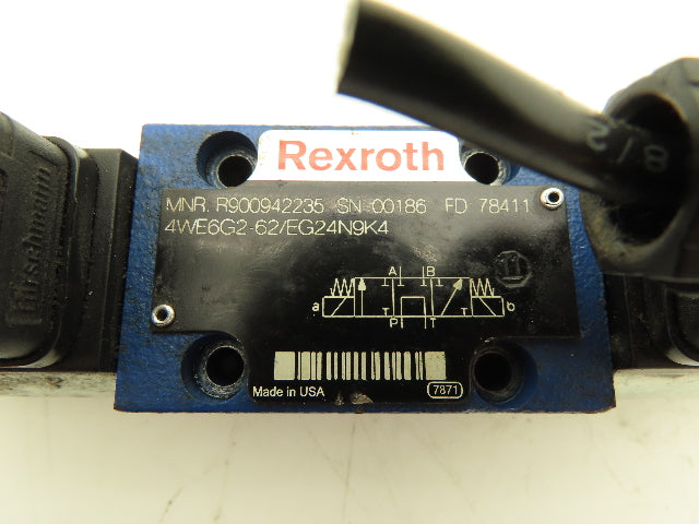 Rexroth 4WE6G2-62/EG24N9K4 Hydraulic Directional Solenoid Valve 24VDC