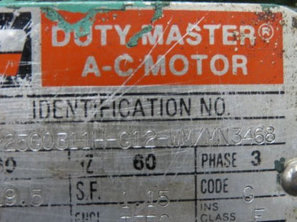 Reliance P25G0311H-G12 Duty Master AC Motor 15Hp 1765 RPM 230/460V 3PH 254T