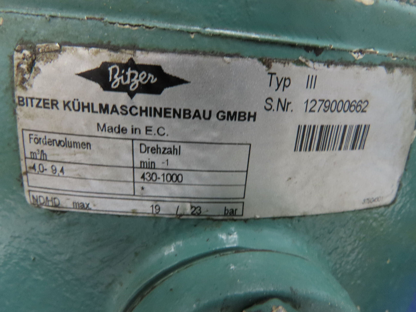 Bitzer Type III Reciprocating HVAC Refrigeration Compressor 1.5Hp 230/460V 3PH