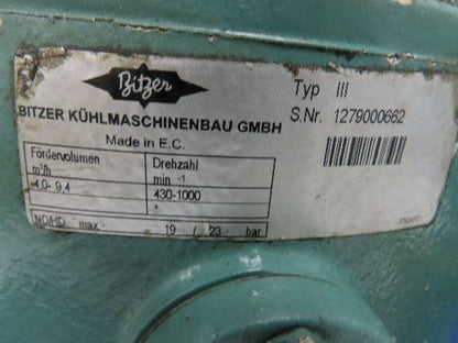 Bitzer Type III Reciprocating HVAC Refrigeration Compressor 1.5Hp 230/460V 3PH