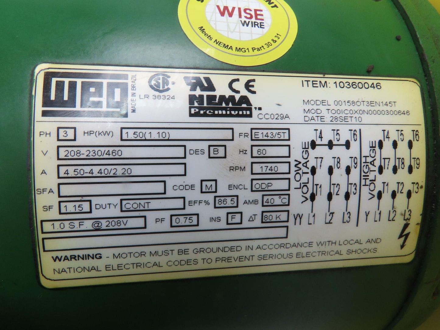 Bitzer Type III Reciprocating HVAC Refrigeration Compressor 1.5Hp 230/460V 3PH